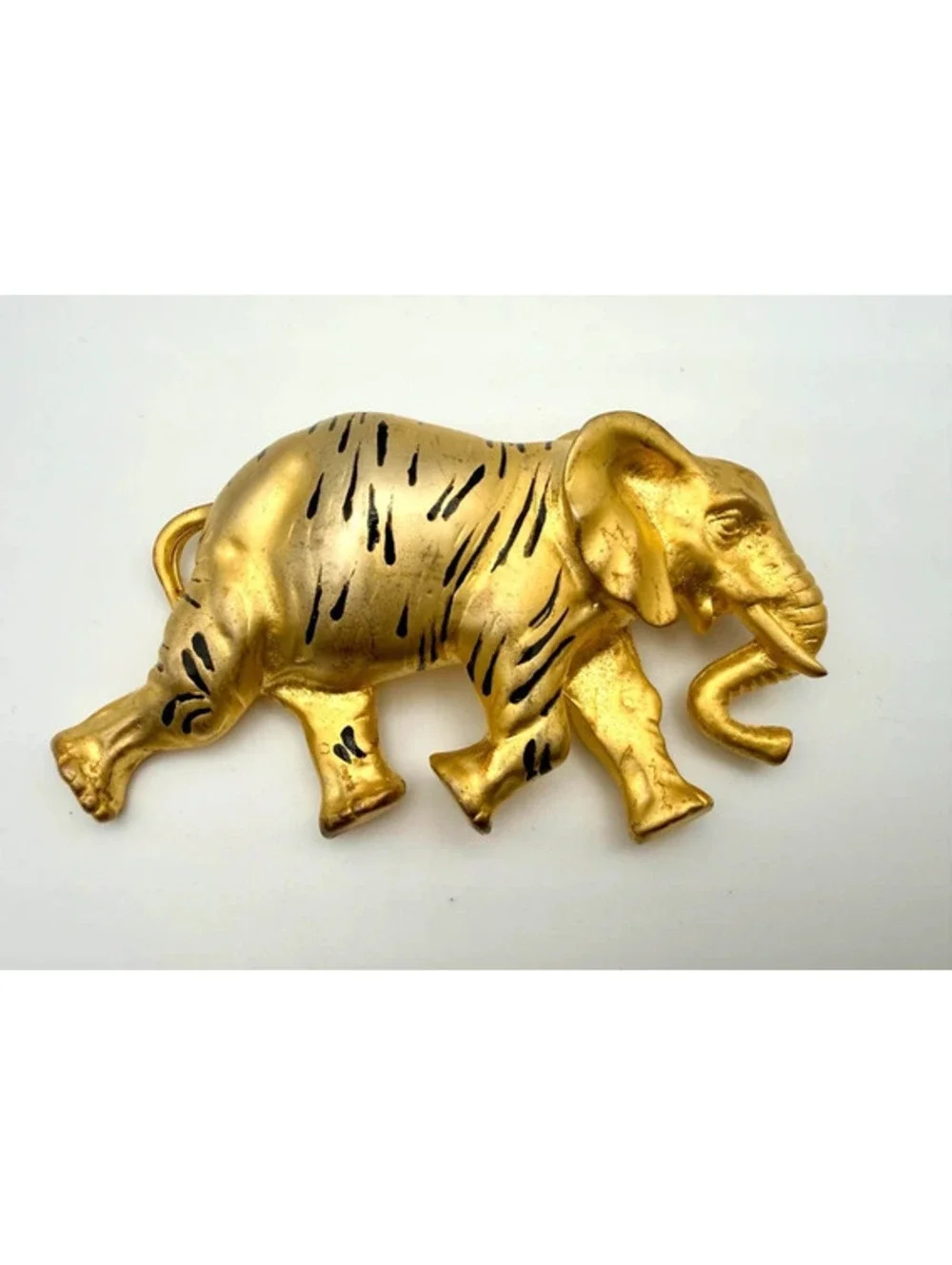 Vintage Large Gold Tone Elephant Brooch
